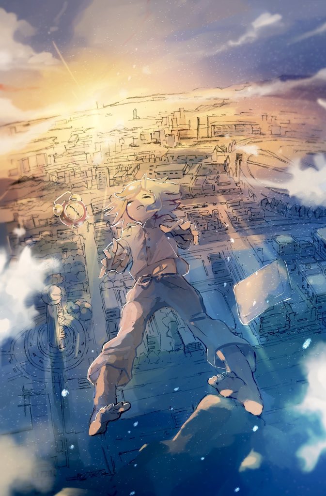「夕暮れと朝の空気感は似ていてしかし絶妙に確実に違う 」|津島ソラ🌸のイラスト