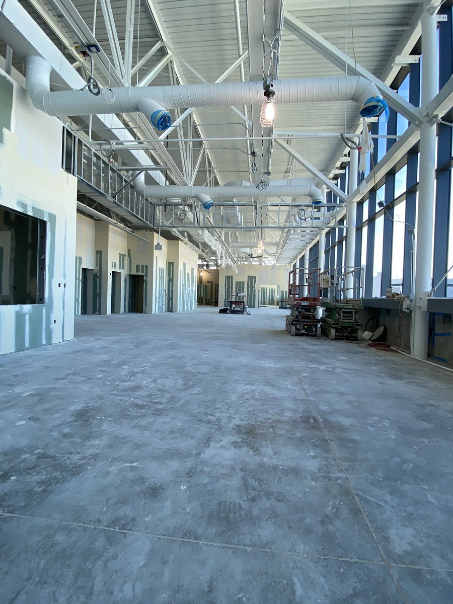 FMC Natatorium: 2nd level drywall is in, a couple of days of sanding....... than paint!