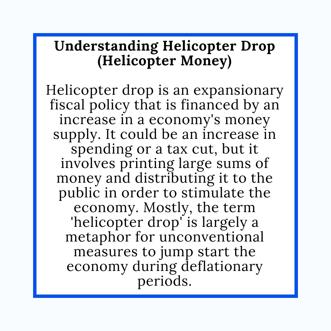 domsarthonomics's tweet photo. Helicopter Drop/Money has been in the news recently, with regard to the economic impact of the Covid-19.
Learn more about it here!
#HelicopterMoney #helicopterdrop #coronavirus #covid19 #economics #economy #iitm #doms https://t.co/MM8aEfqvxv