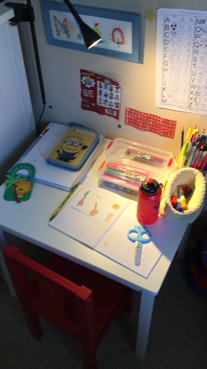 AwareOnes's tweet photo. Busy desk, home schooling coming on nicely....one happy milo @olsfschool https://t.co/hctm2bW5dK