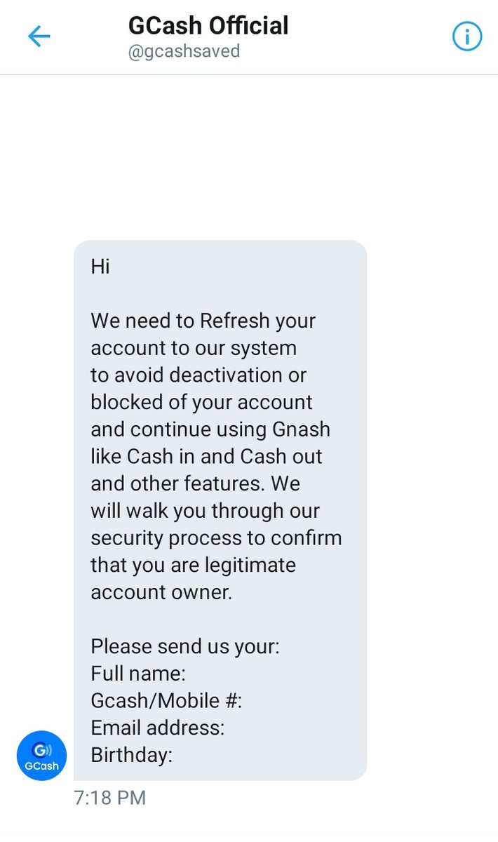 Gcash Hi Thanks For Letting Us Know We Ve Reported This Account To Twitter For Suspension