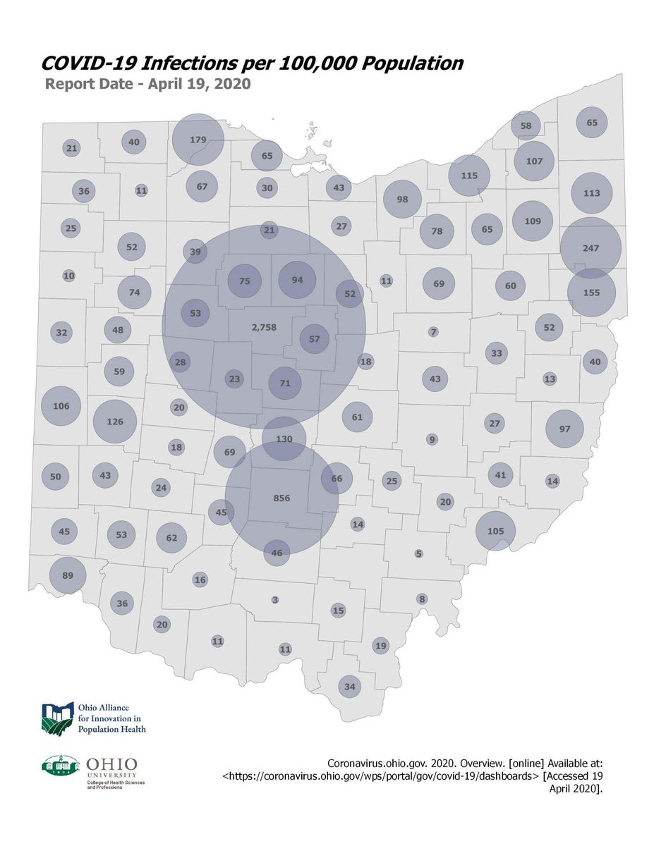 Data from Sunday, April 19, 2020 indicates significant spread of the virus in Marion County. at 1,834. Marion now holds 16% of the cases state wide.