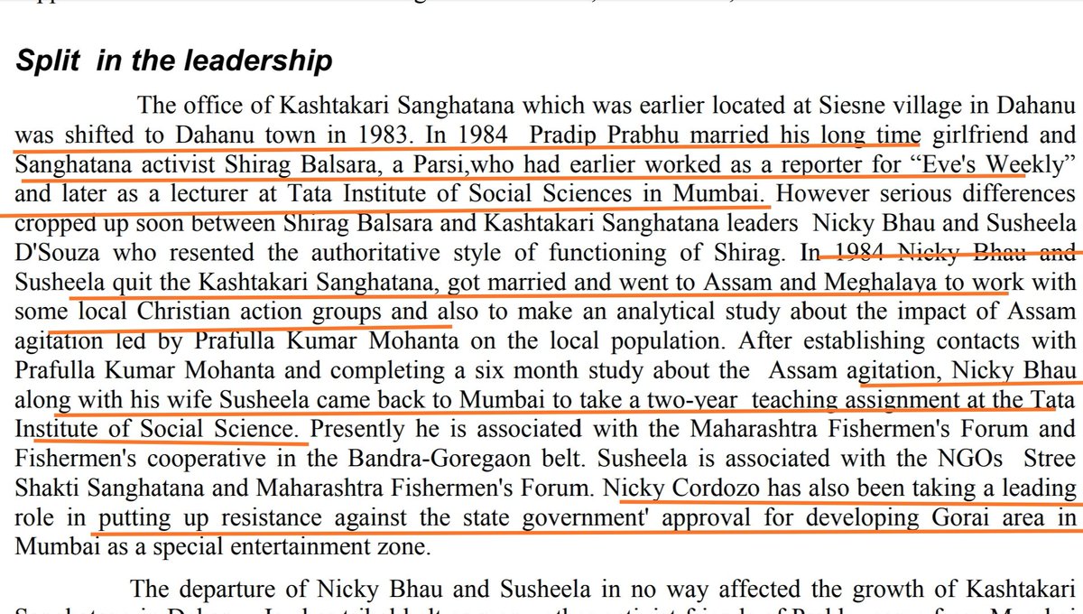 11.Later truce happened between two for 1980 General elections and by this Prabhu wanted to achieve the confidence in Adivasis!That's how a missionary entered Dahnu /  #Palghar Forest fortress of CPM.Soon there was a split in KS & two other Christians left the ORG (read)