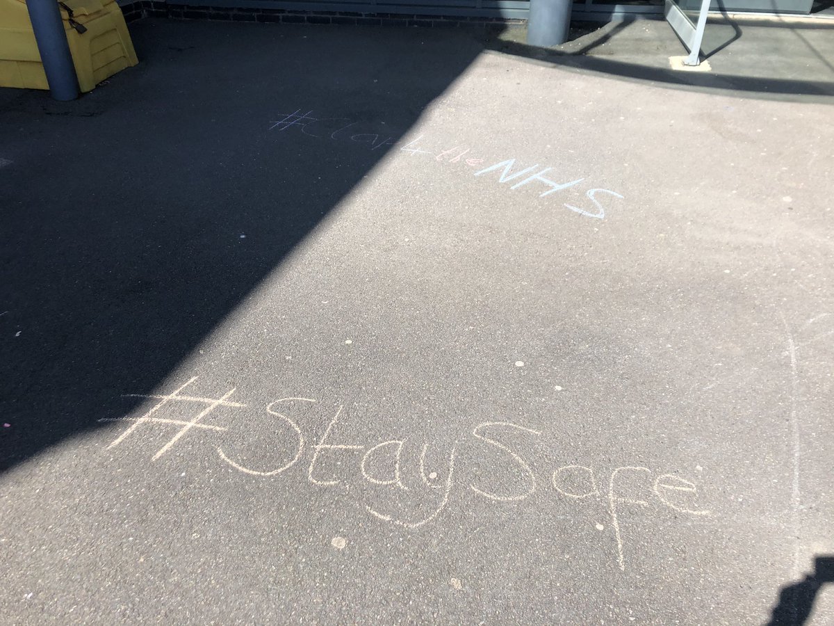 Today we made 100th birthday cards for <a href="/captaintommoore/">Captain Sir Tom Moore</a> and added chalk drawings to the reception area of school. #StayAtHome #NHS #NHSThankYou