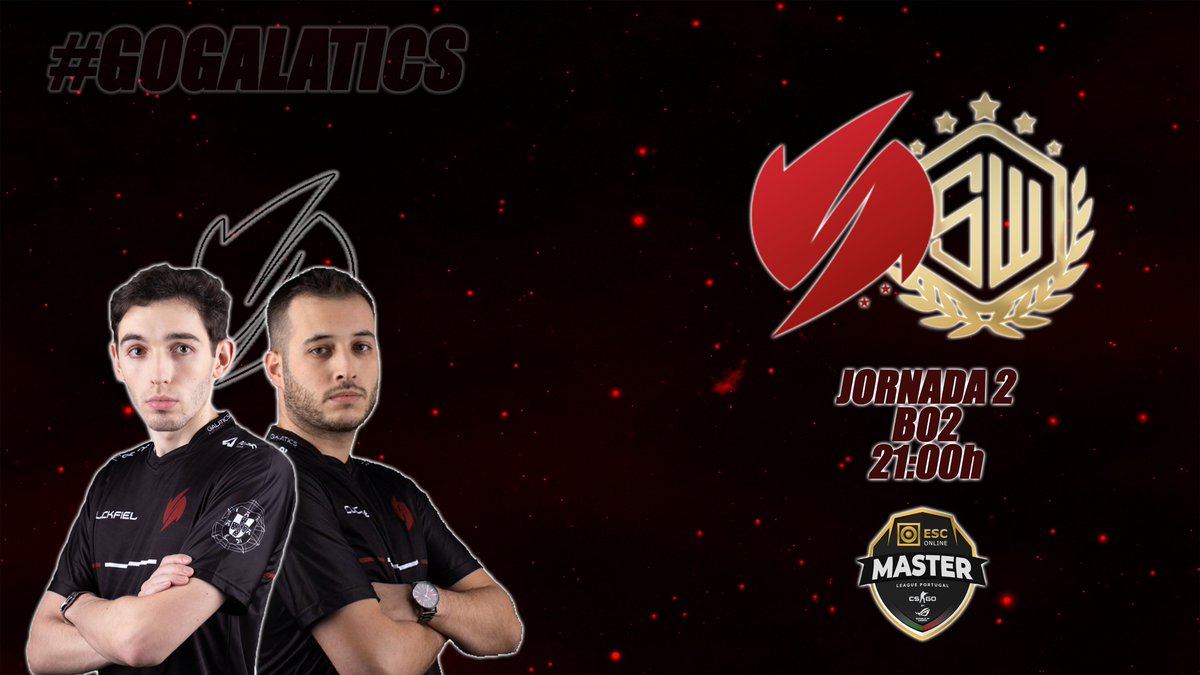 GalaticsEsports's tweet photo. MATCHDAY! ⚔️
Hoje jogamos a segunda jornada da @MasterLeaguePT contra a equipa dos @sAwggofficial, iremos entrar no servidor pelas 21H para um grande jogo!

📺https://t.co/s171s8iY4V

#GoGalatics #WeAreGalatics 🔴⚫️ https://t.co/Cx67nLPeP2