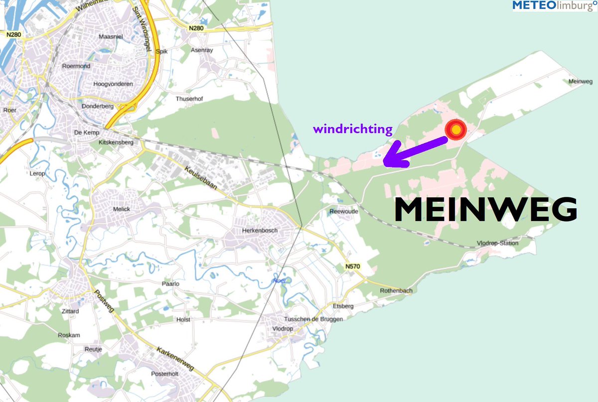 MeteoLimburg's tweet photo. Nog altijd in Midden- #Limburg grote natuurbrand op Nationaal Park De Meinweg bij #Herkenbosch: https://t.co/IBzmPGOUBZ Stevige wind daar niet meer precies uit het oosten, maar meer uit noordoosten tot oosten. Foto: brand parkeerplaats Elfenmeer, foto Jos van den Broek/L1 https://t.co/hbsqc7hM33