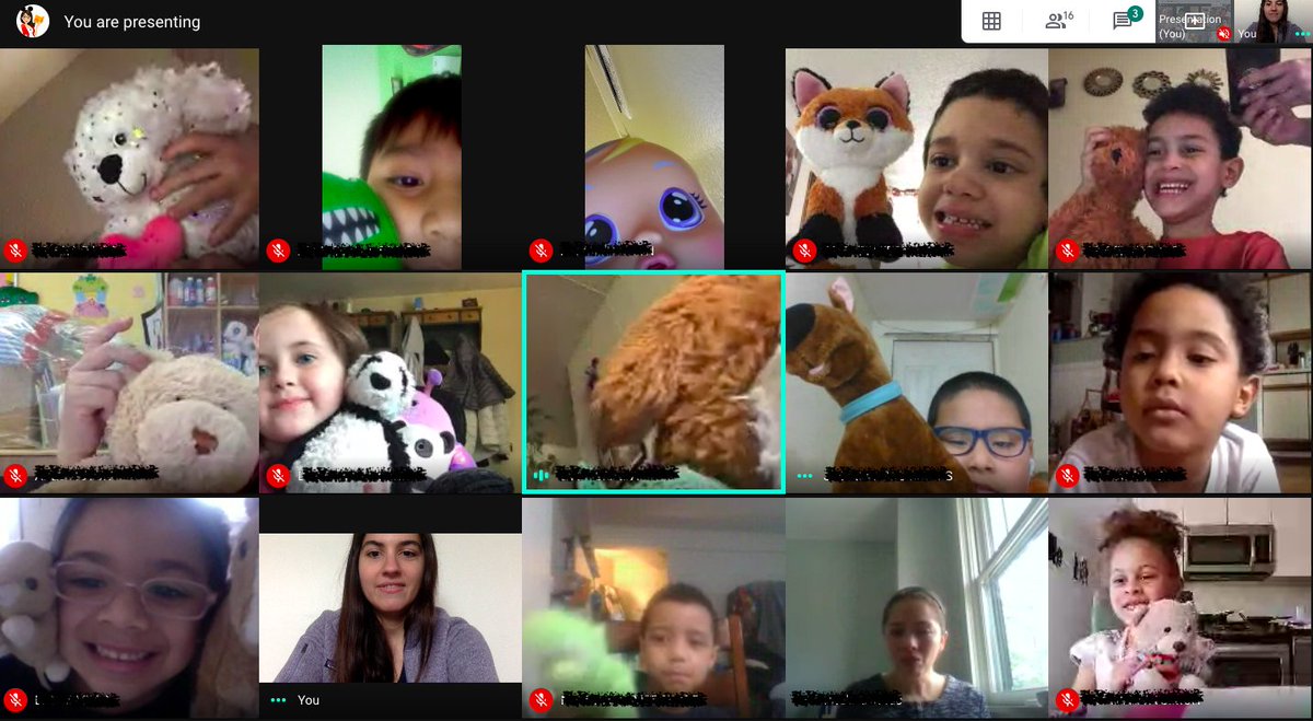 To celebrate #76qVirtualSpiritWeek we decided to have a stuffed animal party before starting our word work today! Celebramos el comienzo de la semana de entusiasmo con una fiesta de peluches! #ps76q #lenguajedual