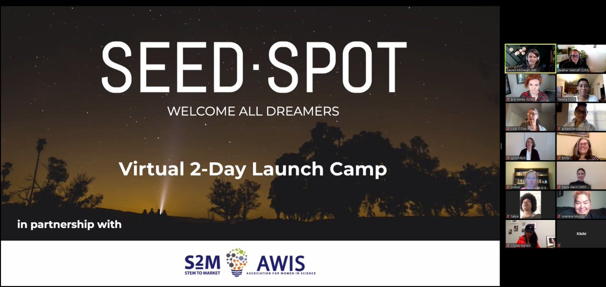 We have an ah-mazing group of womxn joining us for the @seedspot and <a href="/AWISNational/">Association for Women in Science</a> <a href="/stemtomarket/">STEM to Market</a> virtual 2-Day Launch camp today and tomorrow. These innovators are going to change the world! #WomenInSTEM #Entrepreneurs