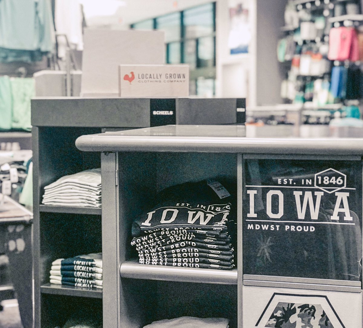 wytshirtco's tweet photo. Exciting news!! White &amp; Yellow T-shirt Co. is now available in the West Des Moines Scheels! 🤩

- our best seller Iowa tee
- our new Iowa Raised tee is available EXCLUSIVELY at @SCHEELS DM in two colors - blue spruce and khaki!

Pop in (when safe to do so) to pick up yours! https://t.co/hBWso381Sd