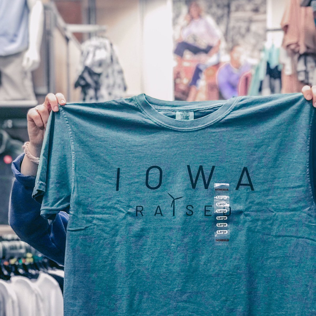 wytshirtco's tweet photo. Exciting news!! White &amp; Yellow T-shirt Co. is now available in the West Des Moines Scheels! 🤩

- our best seller Iowa tee
- our new Iowa Raised tee is available EXCLUSIVELY at @SCHEELS DM in two colors - blue spruce and khaki!

Pop in (when safe to do so) to pick up yours! https://t.co/hBWso381Sd