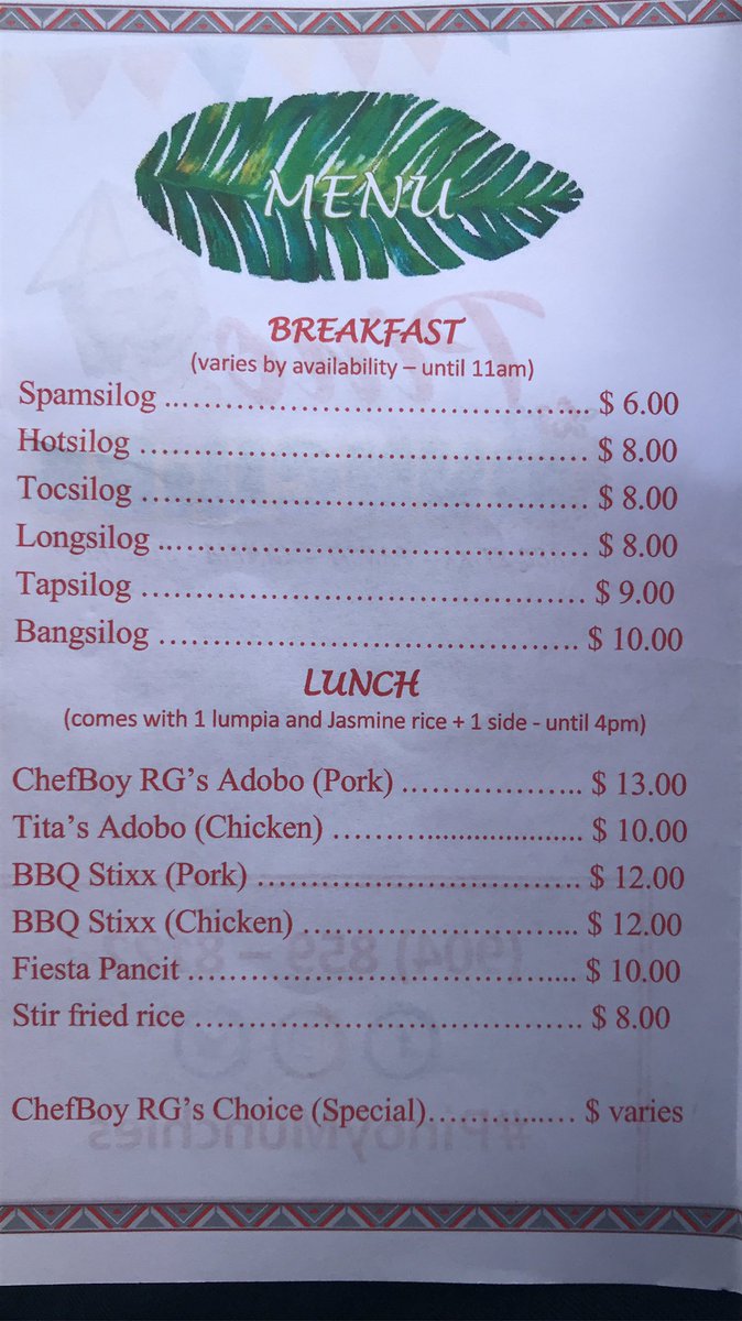 PinoyMunchies's tweet photo. We are cooking!! We had some minor issues in the morning which caused us a little delay, but the show must go on! Here’s our menu... special of the day will be posted shortly! https://t.co/7nw0KXxykT