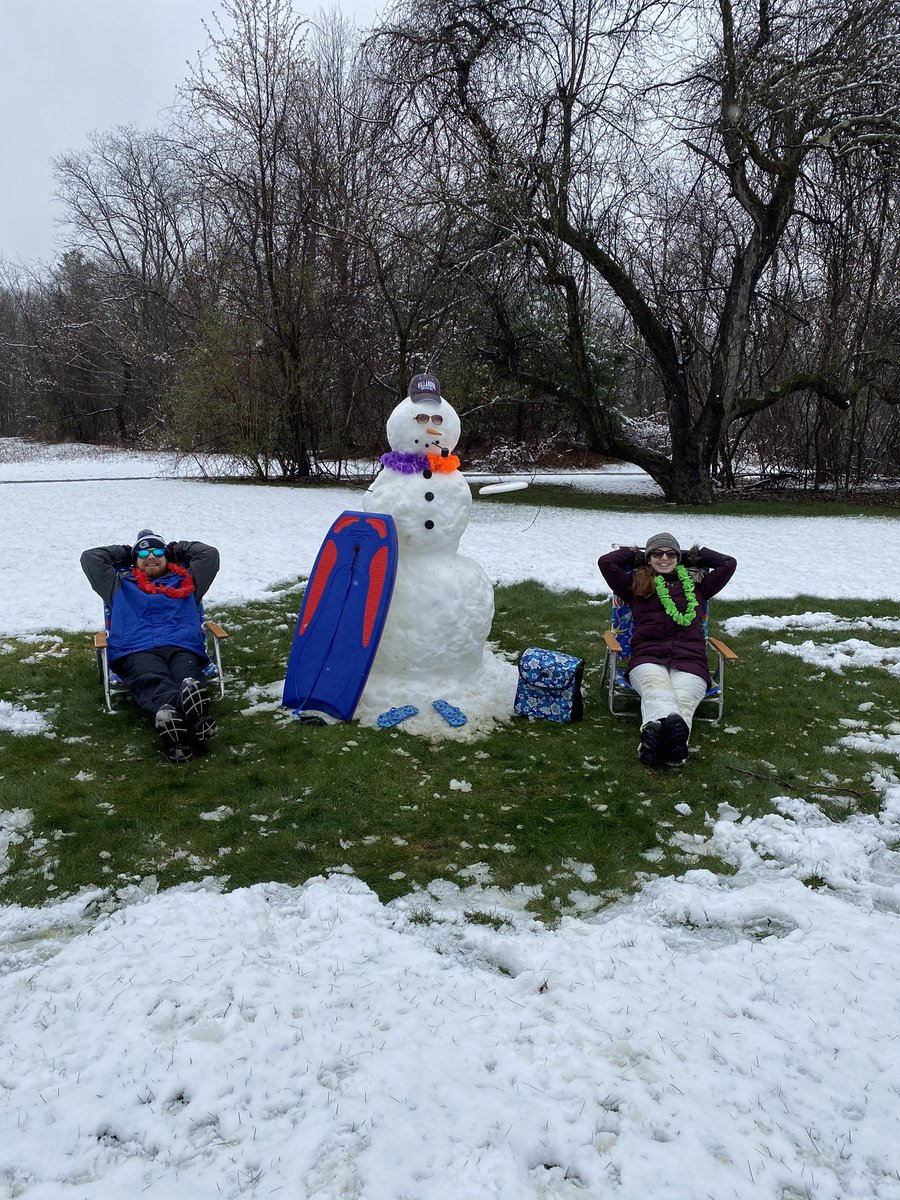 College students David and Megan Fitzpatrick of Groton, MA took a well-deserved break from online classes to make a cool snowman after a brief snowfall last weekend. You’re never too old! #SomeGoodNews