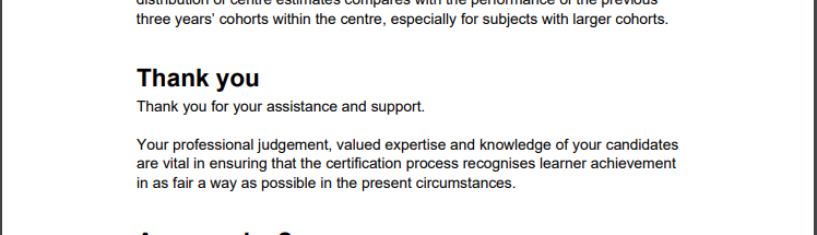 But don't worry, "Your professional judgement, valued expertise and knowledge of your candidatesare vital"