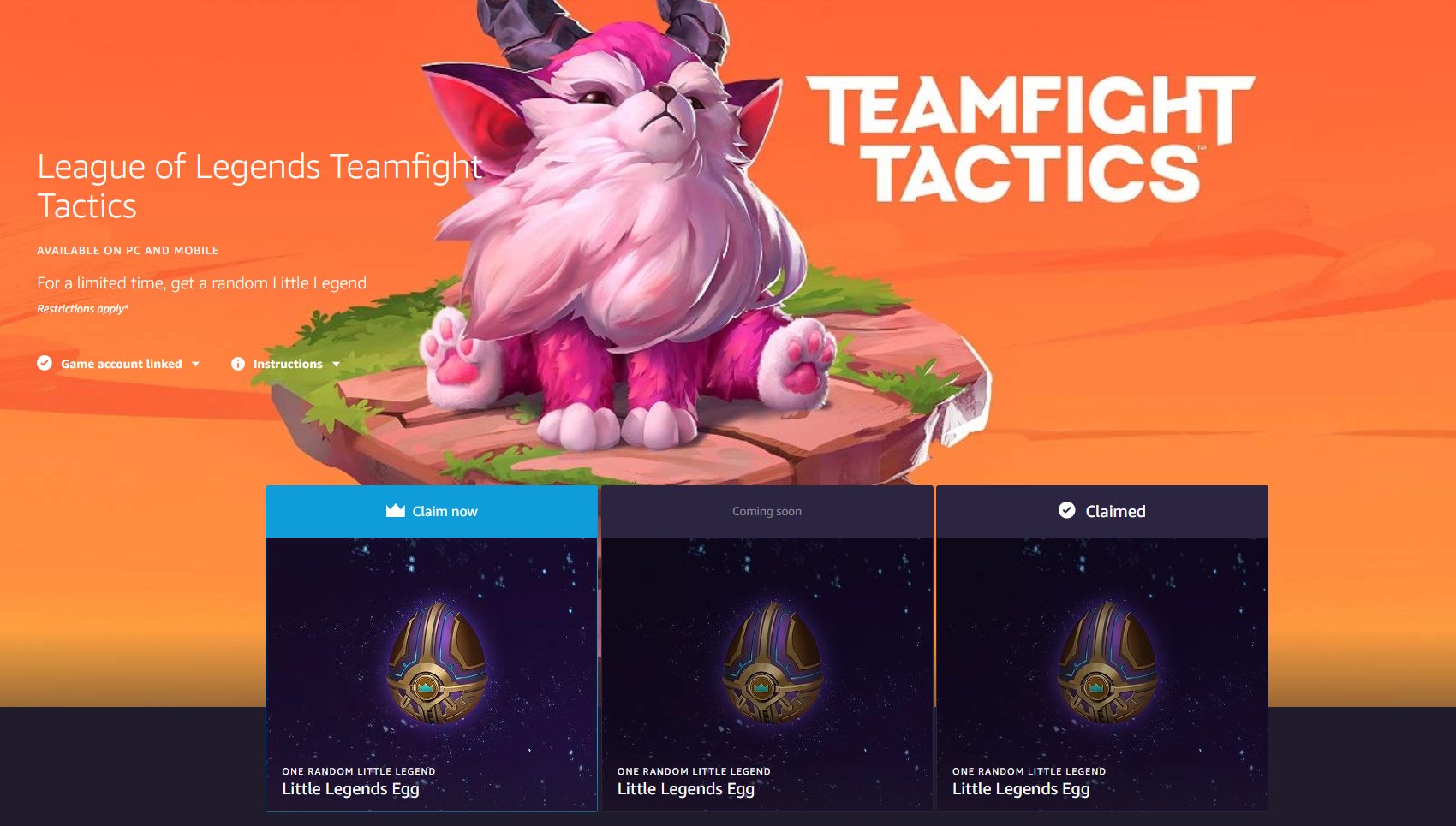 moobeat on X: New Twitch Prime TFT loot is available!