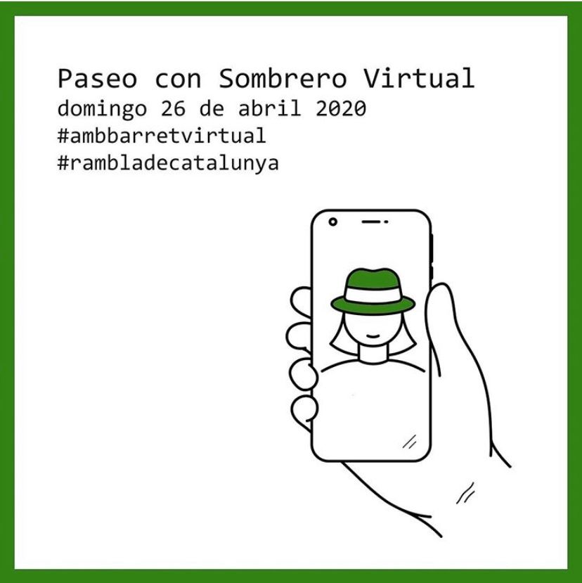 electro_coches's tweet photo. No podrás moverte de casa... pero si participar en el paseo con sombrero virtual!
1. Hazte una foto con sombrero en la que aparezca la placa de la Rambla de Cataluña.
2. Compártela en las redes sociales el domingo 26 de abril. 
#ambbarretvirtual #rambladecatalunya #ambbarret https://t.co/grf6cpNDlI