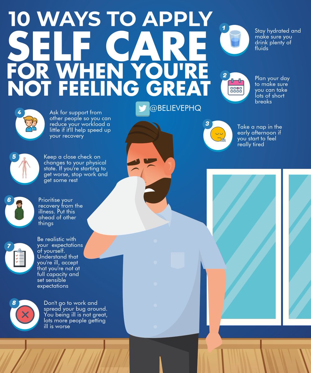 10 ways to apply self care for when you're not feeling great