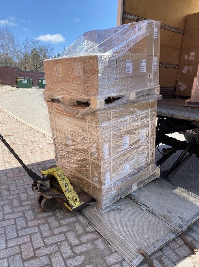 RonaldRodriguez's tweet photo. Just received a shipment of 400 iPads w/LTE for students without technology and internet at home @DurhamCatholic #LearningAtHome #DCDSBTechnology https://t.co/5pdVzcG5U7