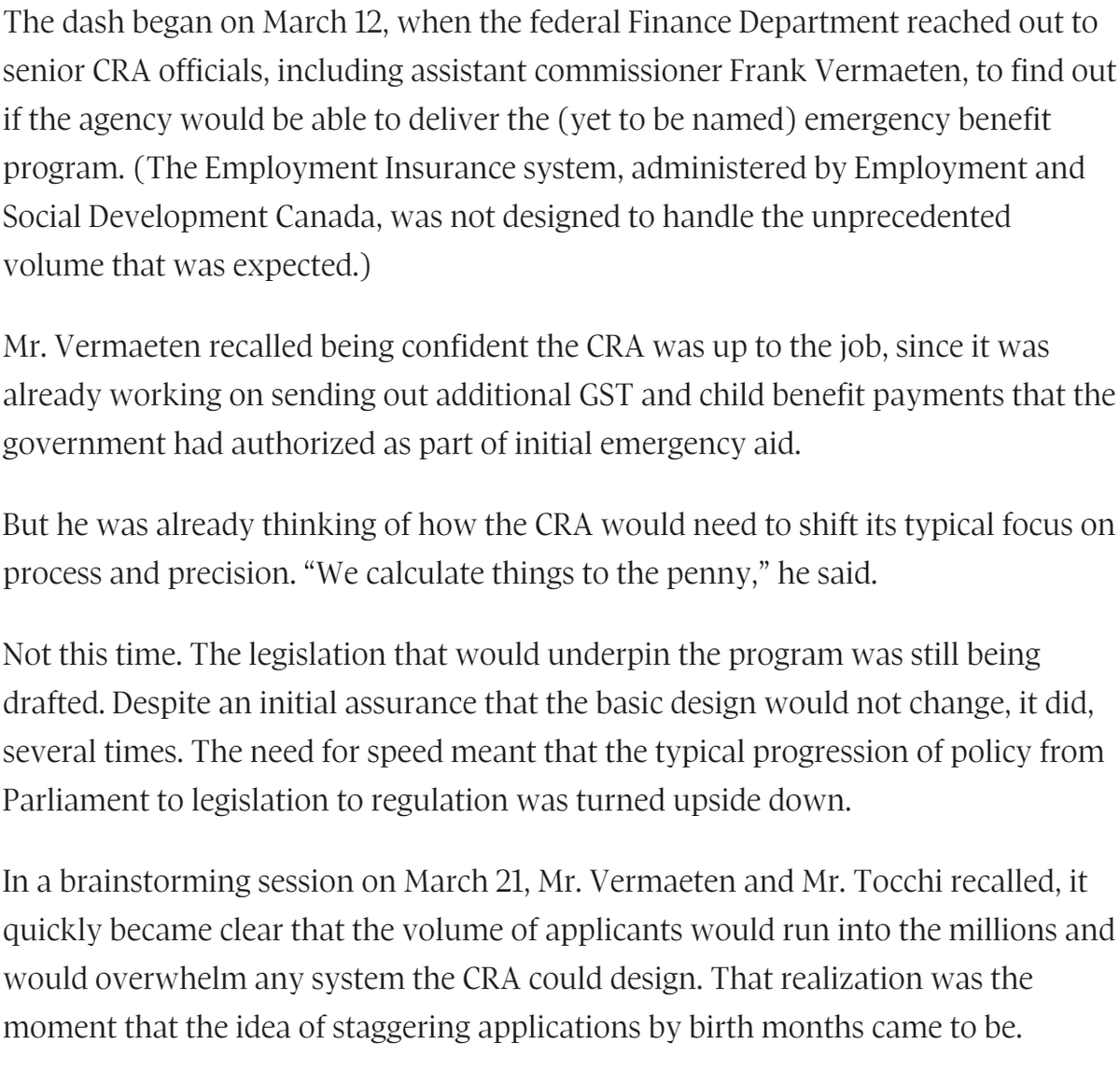 jopemi's tweet photo. Great article from The Globe on how CRA rolled out during COVID
https://t.co/qrPiatOXgV  #PeopleFirst https://t.co/Y7b3H29vpT