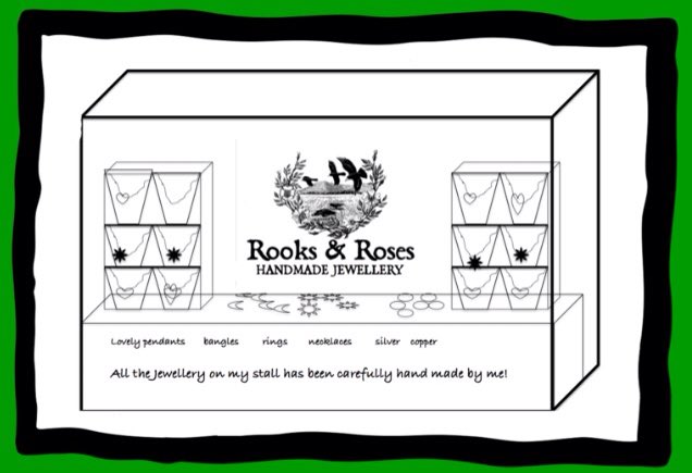 On the look out for some beautiful jewellery? 
<a href="/rooksandroses/">Rooks & Roses</a> lovingly make all their rings, bangles and necklaces using silver and copper. 
Visit their illustrated stall at our virtual market at stallmcr.com/virtualstall