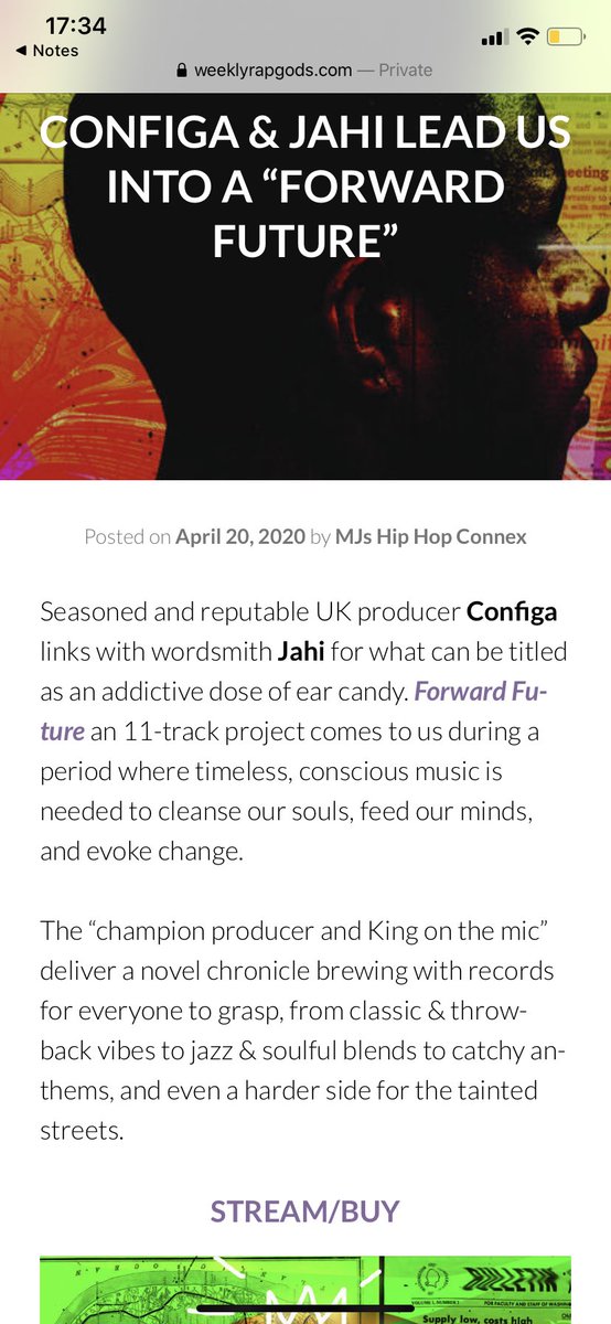 Configa's tweet photo. Thank you to @MJsHipHopConnex for an amazing review today about #ForwardFuture! Go here to read it all 
https://t.co/6rvdm63HYN
(screenshots below).🔥🔥🔥🙏

#forwardfuture #configa #jahi #jahiandconfiga #weeklyrapgods #mjshiphopconnex #hiphop #boombap #oldschoolhiphop https://t.co/N9GkRnKeXb