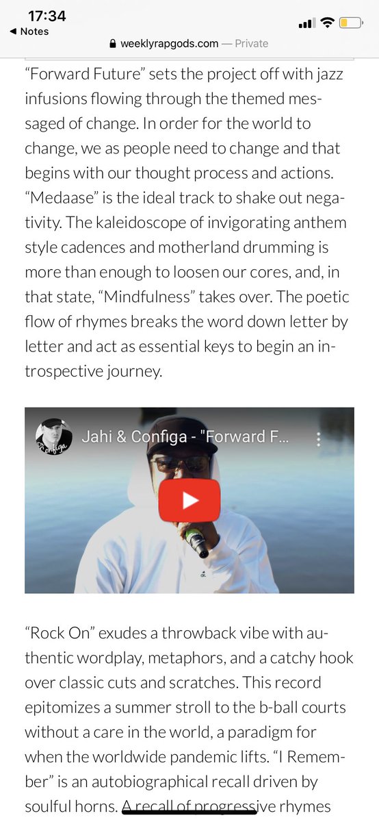 Configa's tweet photo. Thank you to @MJsHipHopConnex for an amazing review today about #ForwardFuture! Go here to read it all 
https://t.co/6rvdm63HYN
(screenshots below).🔥🔥🔥🙏

#forwardfuture #configa #jahi #jahiandconfiga #weeklyrapgods #mjshiphopconnex #hiphop #boombap #oldschoolhiphop https://t.co/N9GkRnKeXb
