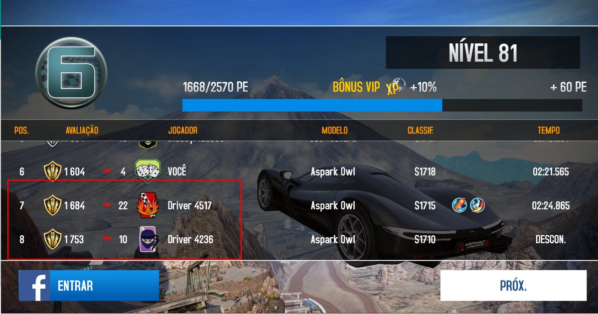 TGSPN's tweet photo. I knew there was something wrong, but I haven't been able to see it until now.
In the print below, see that a player finished in 7th place losing more points than the one who finished in 8th place, with 7th having less points than 8th. How can that be possible @asphalt #Asphalt8 https://t.co/kolIiaFjsG