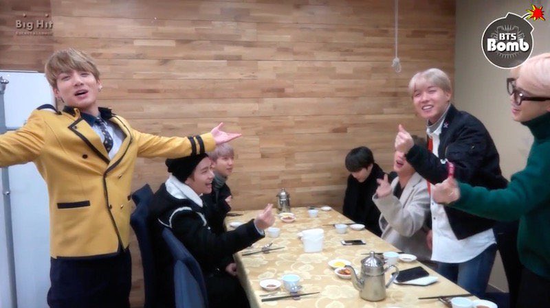 Jungkook and BTS at his graduation meal