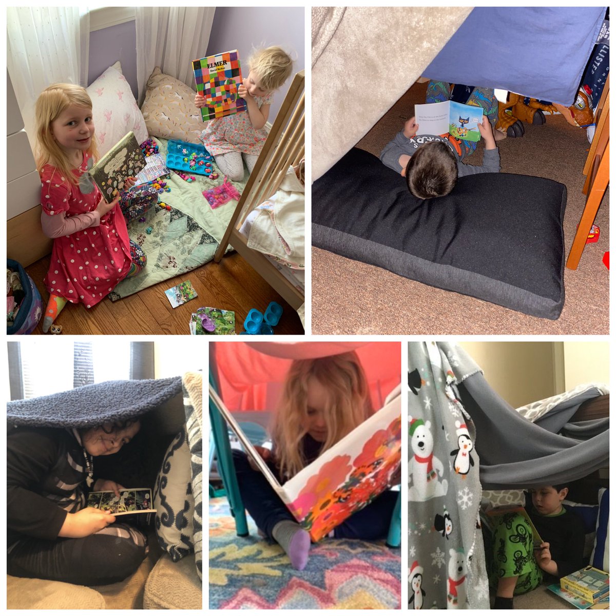 kidreads's tweet photo. More @myronjfrancis book forts to celebrate the RI April Reading Challenge. I love the excitement and creativity in building the forts and reading in them! #RIReadsAtHome #SLRIReadsTogether #AprilReadingChallenge https://t.co/fz3dY63wnh