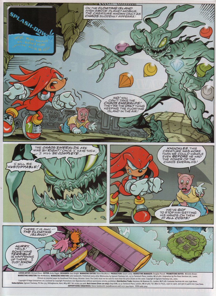 Not sure if anyone agrees on this one, but Chaos from the UK Sonic the Comics was a fuckin' BADASS. To this day, Richard Elson has been the biggest inspiration... the way he captures the emotions and struggles of the StC group is mind blowing. 