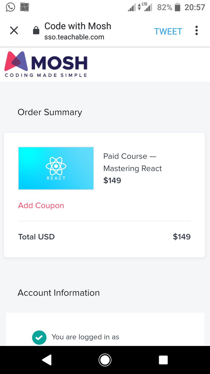 Cebo_Kzyo's tweet image. Hi Mosh, I can't access my #MasteringReact student discount from the discount given. The link directs me here.