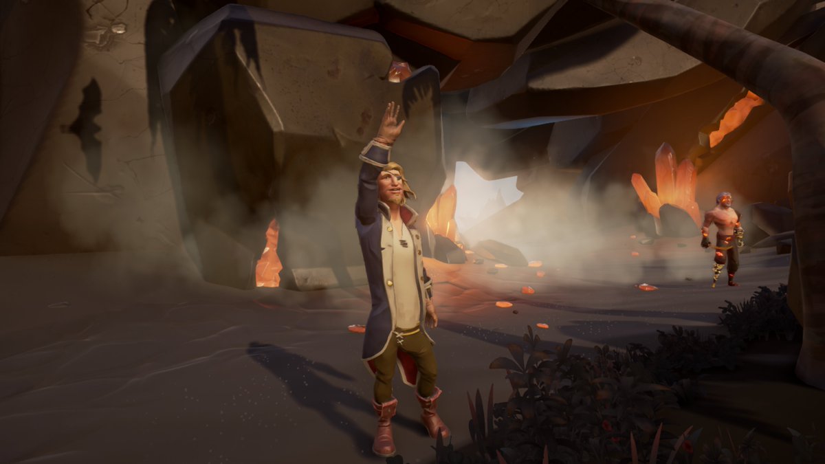 desktopsimmer's tweet photo. Guybrush Threepwood waves to his nemesis, Le Chuck in @SeaOfThieves #gamecrossover https://t.co/PGmwAsFTiF