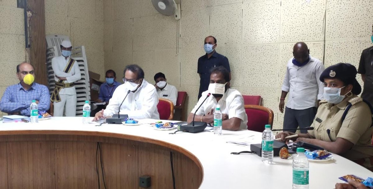 VSrinivasGoud's tweet photo. Conducted a review meeting with the Mahabubnagar District Administration at Collectorate on the measures taken to prevent the spread of corona virus in Mahabubnagar. https://t.co/39derce3Pk