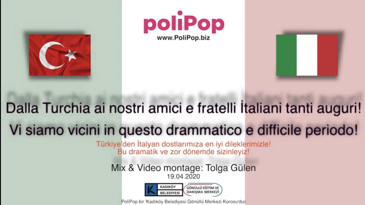 .<a href="/tolgagulen/">Tolga Gülen</a>’nin korosu <a href="/PoliPopKoro/">PoliPop Koro</a>’dan bir “ilk” daha;   müziğin birleştirici gücüyle, bu dramatik ve zor dönemde #Türkiye’den #İtalya'ya destek.

🇹🇷 La #musica si unisce 🇮🇹 
#MuzikBirlestirir
#AndraTuttoBene
#CeLaFaremo
#CoronavirusItaly 
#video 
youtu.be/G1VD7EE6RSU