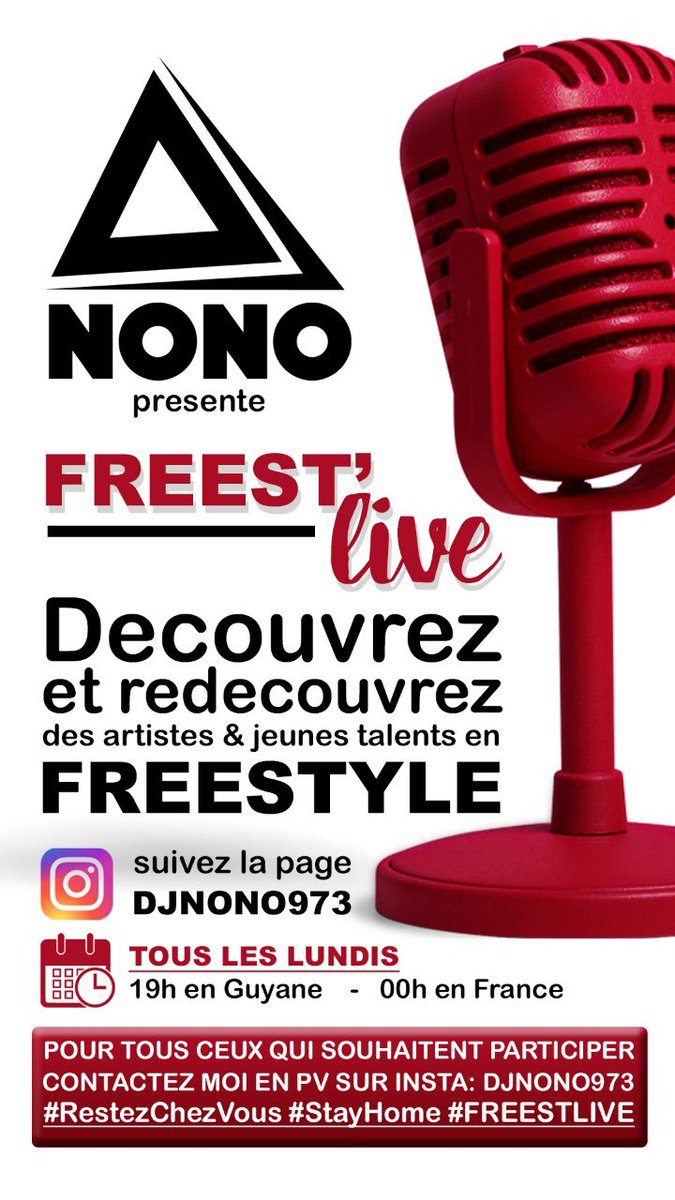 DjNonO973's tweet photo. À partager au max ! Artistes connus ou pas on est ensemble ❤️ RDV tous les lundis #FreestLive https://t.co/wDp3onPlCE
