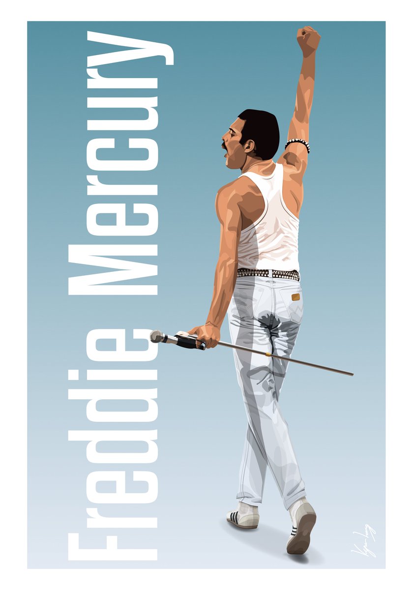 kym_lang's tweet photo. Freddie Mercury digital artwork done! So happy with how this turned out. Want to purchase a print? Support me and visit https://t.co/YAHg8Mu5or 🤙 #freddiemercury #queen #digitalart #redbubble https://t.co/1Tkzw6JRhe