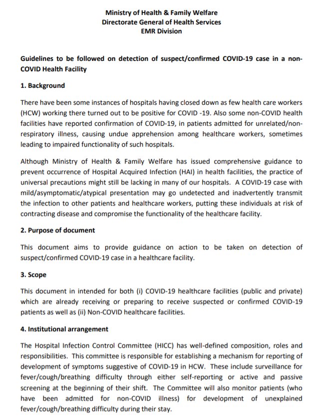 COVIDNewsByMIB's tweet photo. #IndiaFightsCorona: 

@MoHFW_INDIA issues guidelines regarding action to be taken on detection of suspect/ confirmed #COVID19 cases in Non-COVID Health Facilities. 

#StayHome #StaySafe https://t.co/kwQNX9iDF2