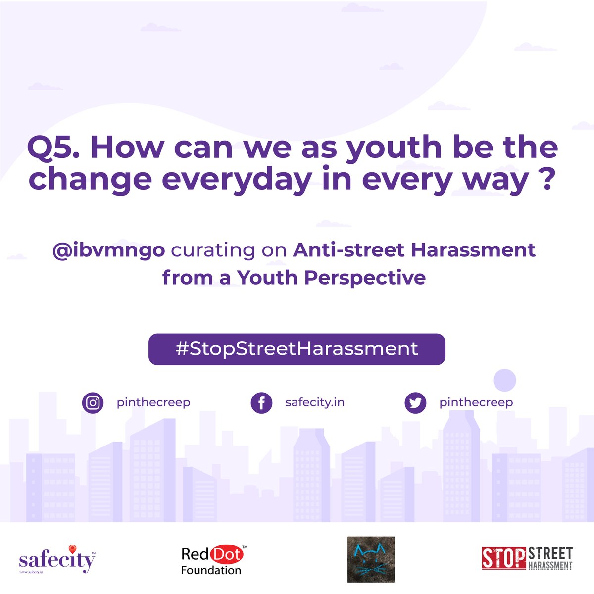 TheSafecityApp's tweet photo. Wow, what a great conversation so far!

Our final question together:

Question 5: How can we as youth be the change everyday in every way?

What can young people do to help end street harassment? https://t.co/GzS67FwINY