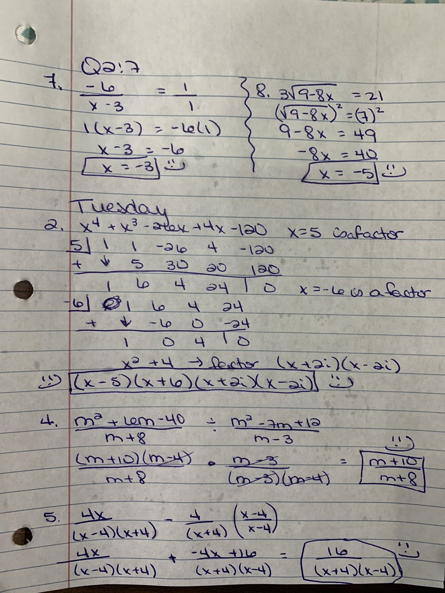 MCEMTHDept's tweet photo. Alg2: Wk Review Q2:6 &amp; Q2:7 notes. Here are the notes to help you. I tried to do a variety of problems. Please let me know if there are more you’d like to see. Many of the problems are similar to ones we’ve already had so make sure to use those to help you too. https://t.co/RYAJ956LjV