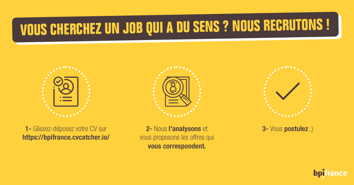 Bpifrancerecrut's tweet photo. 💻+📄= 🟡
Rendez-vous sur #CVCatcher 😏 https://t.co/iEGwdjYjMY https://t.co/zflidujuka
