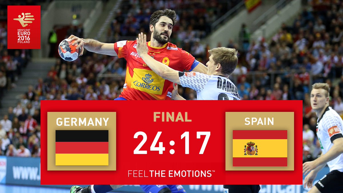 EHFEURO's tweet photo. Sensational defensive work from @DHB_Teams who secured the #ehfeuro2016โs title ๐๐ฉ๐ช https://t.co/hcwkFmTrWg