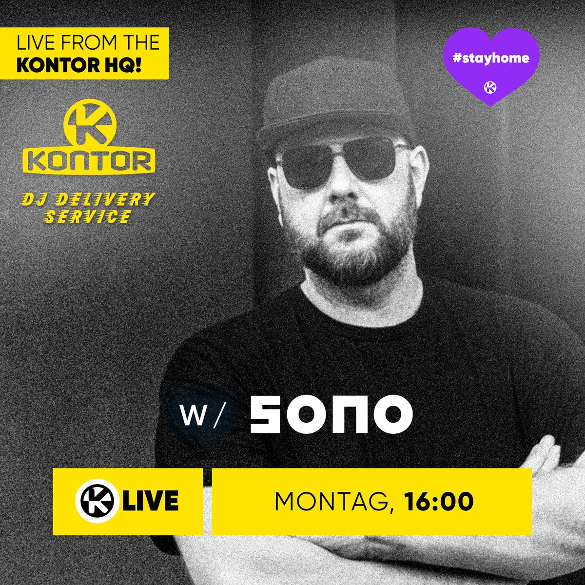 kontorrecords's tweet photo. Heute starten wir bereits um 16 Uhr und liefern Euch mit unserem #DJDeliveryService #SONO!!! Gleich im Anschluss an den Decks: @DJChrismontana💥💥💥 https://t.co/iT5882H4wT