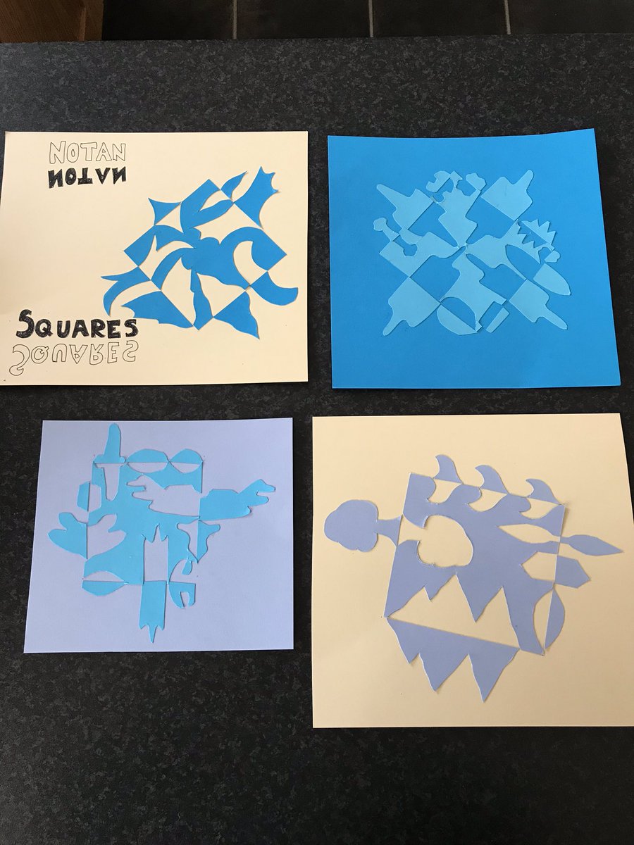 LJ47517348's tweet photo. We enjoyed making our Notan Squares! It was fiddly but very effective. https://t.co/FttwZhV7C0