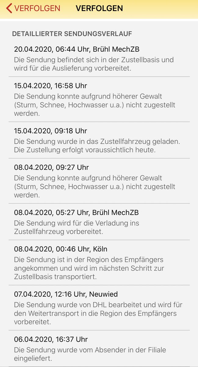 Ich bin so geladen. Mein Paket nicht. Schade um den leckeren Mettigel. Hey <a href="/DHLPaket/">DHL Paket</a>, wie lange noch? #dhl #paketlockdown