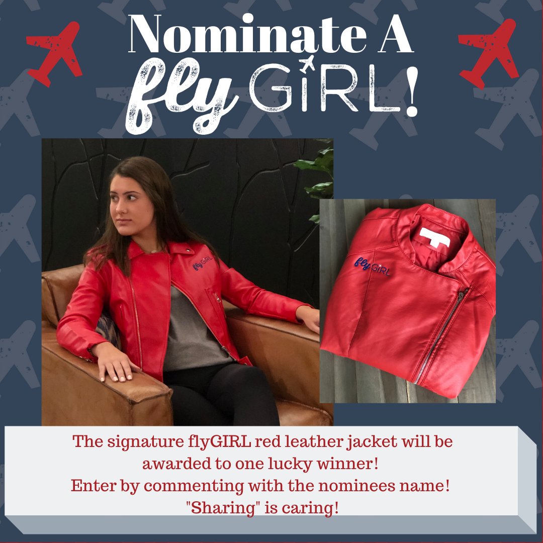 Positive Vibes! It's time to recognize a #flyGIRL with a signature red leather jacket!  Nominate a special female in #aviation who has been instrumental in your success! Like, Share, Comment, or send me a DM with their name. Winner selected 5/1! #flygirlkelley #femalepilots #fly
