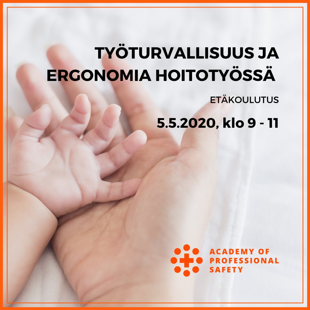 SafetyAcademyof's tweet photo. Työturvallisuuden ja työergonomian ammattilaiset tarttuvat tässä koulutuksessa erityisesti hoitotyössä nouseviin ergonomian kysymyksiin niin fyysisen kuin henkisen hyvinvoinnin kannalta! Lue lisää ja ilmoittaudu mukaan! https://t.co/pGGH4r6iVV #tyoturvallisuus #hoitotyo https://t.co/H438muGwar