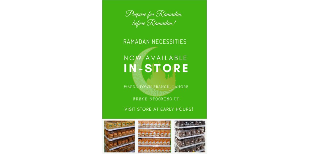 rainbowccpk's tweet photo. Now get Ramadan Necessities with a variety of products available At Rainbow Cash &amp; Carry Supermarket Wapda Town Branch, Lahore #RamadanKareem #Grocery #Supermarket #Rainbowcc https://t.co/f0toR8bnKD