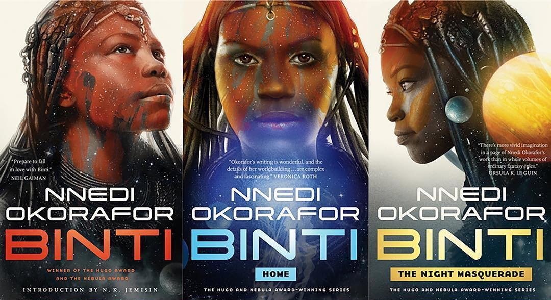 Image of Nnedi Okorafor's "Binti" trilogy books