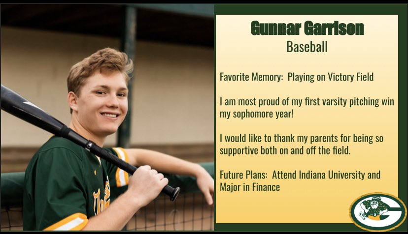 Gwoodathletics's tweet photo. Monday’s Spring Sport #WoodmenSeniorSpotlight is Gunnar Garrison!  Gunnar is a great teammate and works extremely hard at improving his skills. He is extremely supportive of all Woodmen teams and will be missed. Good luck Gunnar! https://t.co/sxB5yQrTLp