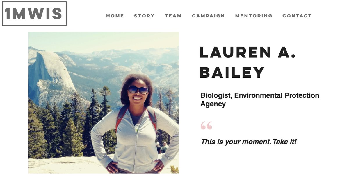 THREAD 6/51 Meet Lauren Bailey - who has spend 20 years in wildlife biology - and turned her love for wildlife into a career! She points out that STEM work is rarely individual work - it's a team effort and to carpe diem! Yes!Ft & thx  @LaureoftheWild  http://www.1mwis.com/profiles/lauren-bailey