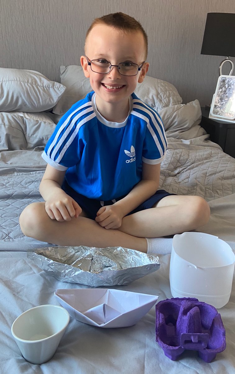 LeannePink3's tweet photo. @Y2CRA Daniel had lots of fun doing he’s boat experiment. Conclusion foil and plastic floated well 😀 https://t.co/tSxRzfXZiP